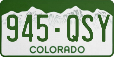 CO license plate 945QSY