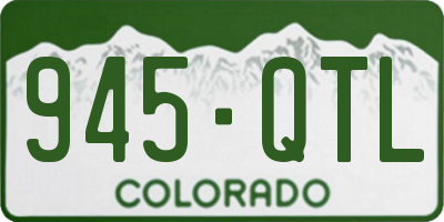 CO license plate 945QTL