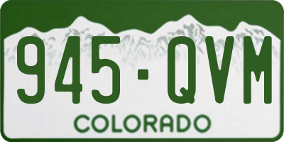 CO license plate 945QVM