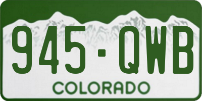 CO license plate 945QWB