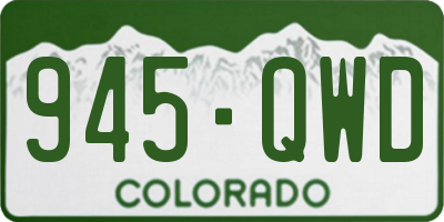 CO license plate 945QWD