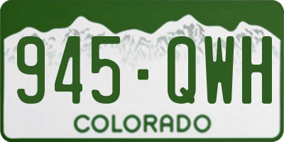 CO license plate 945QWH
