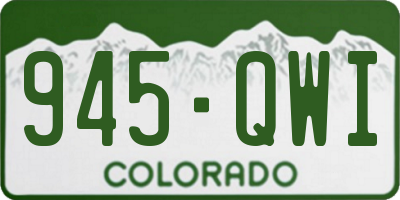 CO license plate 945QWI