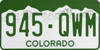 CO license plate 945QWM