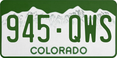 CO license plate 945QWS