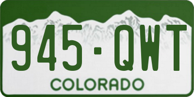 CO license plate 945QWT