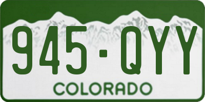 CO license plate 945QYY