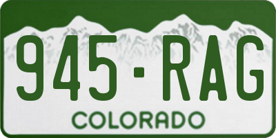 CO license plate 945RAG