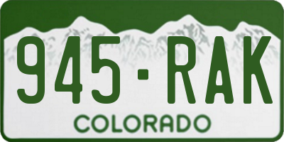 CO license plate 945RAK