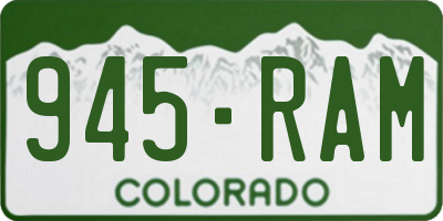 CO license plate 945RAM