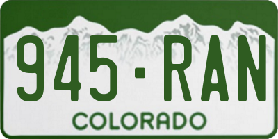 CO license plate 945RAN