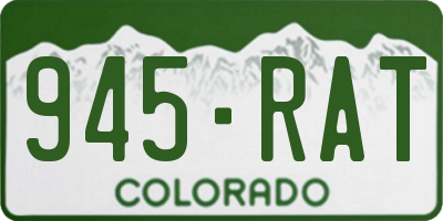 CO license plate 945RAT