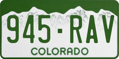 CO license plate 945RAV
