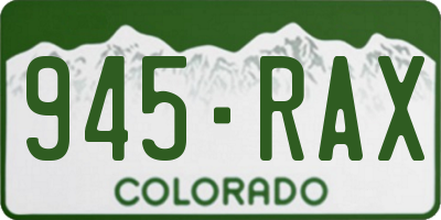 CO license plate 945RAX