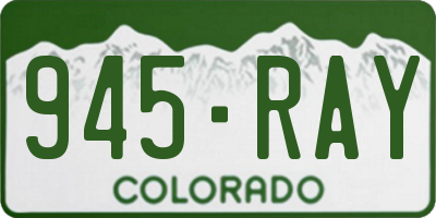 CO license plate 945RAY