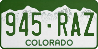 CO license plate 945RAZ