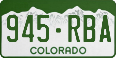 CO license plate 945RBA