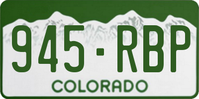 CO license plate 945RBP