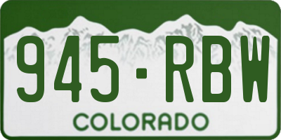 CO license plate 945RBW