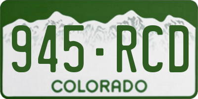 CO license plate 945RCD