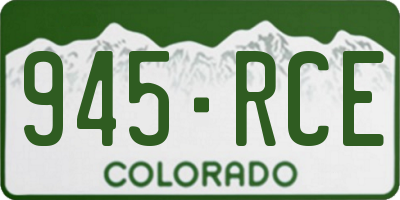 CO license plate 945RCE