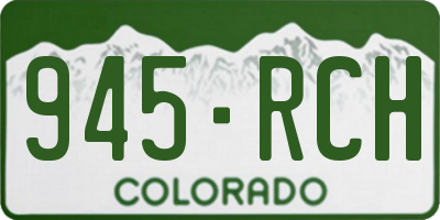 CO license plate 945RCH