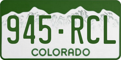CO license plate 945RCL