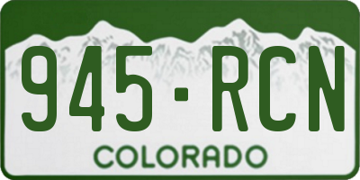 CO license plate 945RCN