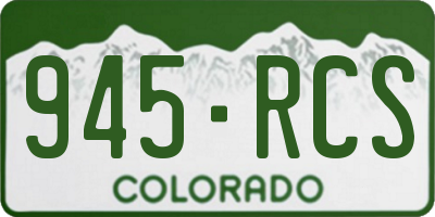 CO license plate 945RCS