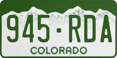 CO license plate 945RDA