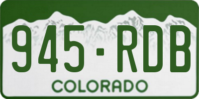 CO license plate 945RDB