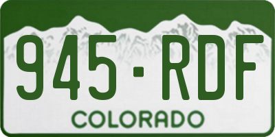 CO license plate 945RDF