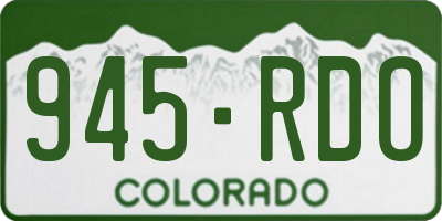 CO license plate 945RDO