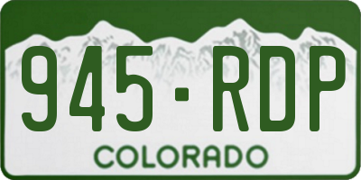 CO license plate 945RDP