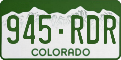 CO license plate 945RDR