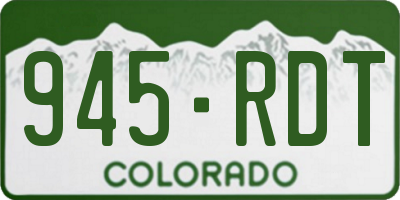 CO license plate 945RDT