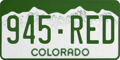 CO license plate 945RED