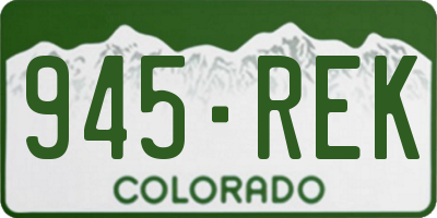 CO license plate 945REK