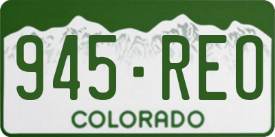 CO license plate 945REO