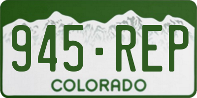 CO license plate 945REP