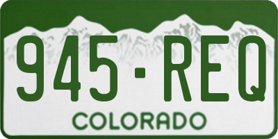 CO license plate 945REQ