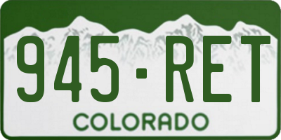 CO license plate 945RET