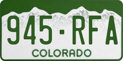 CO license plate 945RFA