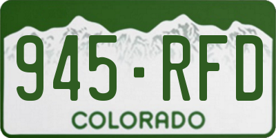 CO license plate 945RFD