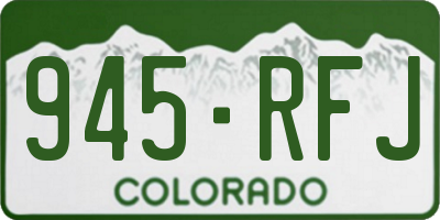 CO license plate 945RFJ