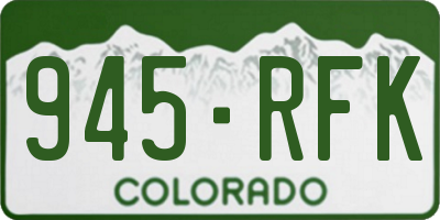 CO license plate 945RFK