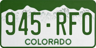 CO license plate 945RFO