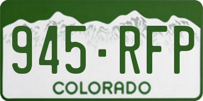 CO license plate 945RFP