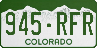 CO license plate 945RFR