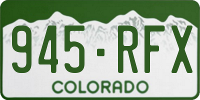 CO license plate 945RFX